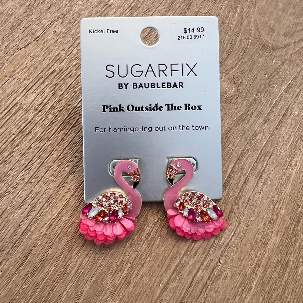 BaubleBar Sugarfix Pink Flamingo Earrings